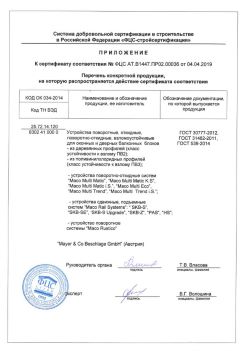 2019.04.04 Вологда - Приложение к сертификату устройства поворотные, откидные, поворотно-откидные, взломоустойчивые. ГОСТ 30777-2012