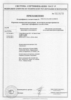 2019.11.16 Вологда - Приложение к сертификату Изделия крепежные из металла, торговая марка Tech-KREP. Серийный выпуск